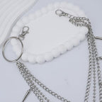 Layered Pants Chain keychain for Women Men Punk Wallet Chains Hiphop Jeans Keychain Halloween Jewelry - style: D-bullet chain1