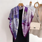 XL 43 Inch Extra Large Square Scarf Fashion Scarves Silk Feeling Hair Scarf Wrapping Scarfs Night Sleeping Headscarf - color: Ba1025