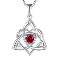 STARCHENIE Celtic Knot Necklace for Women 925 Sterling Silver Trinity Love Knot Pendant Birthstones Jewelry - color: 7-ruby-Jul