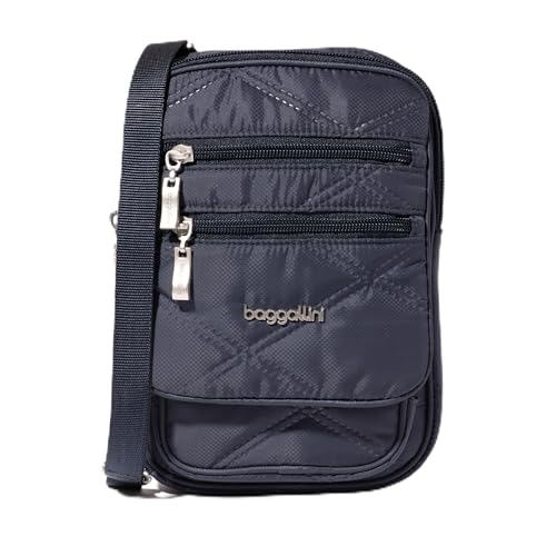 Baggallini Journey Crossbody Bags for Women 9x6 Small Lightweight Travel Handbag W/RFID - color: French Navy Quilt