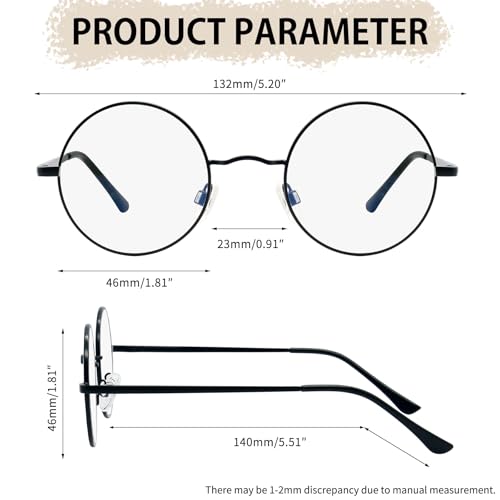 Joopin Retro Small Round Sunglasses Hippie Circle Sun Glasses Polarized UV400 Protection Metal Shades for Men Women - color: A06-black Frame Tint Lens