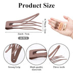 10 Pcs Double Grip Hair Clips, Sightor Metal Snap Hair Clips Hair Barrettes for Women Hair Making Salon Supplies Hair Accessories (Brown) - color: Brown