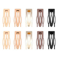 10 Pcs Double Grip Hair Clips, Sightor Metal Snap Hair Clips Hair Barrettes for Women Hair Making Salon Supplies Hair Accessories (Black, Brown, Beige, Khaki, Gold) - color: Black, Brown, Beige, Khaki, Gold