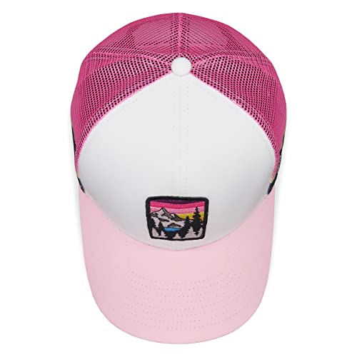 Grace Folly Beach Trucker Hats for Women- Snapback Baseball Cap for Summer - color: Pink Alpine