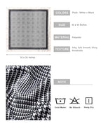 AWAYTR 35” Satin Head Scarf for Women Like Silk Scarf Hair Bandanas Women Large Square Neck Scarf Headscarf Head Wrap - color: Plaid - White + Black