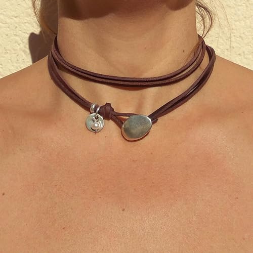 Harry and Henry Boho Necklaces for Women Western Jewelry Suede Choker Long Layered Necklaces Cowgirl Necklace Country Concert Jewelry for Women - color: D:Boho Choker Necklace
