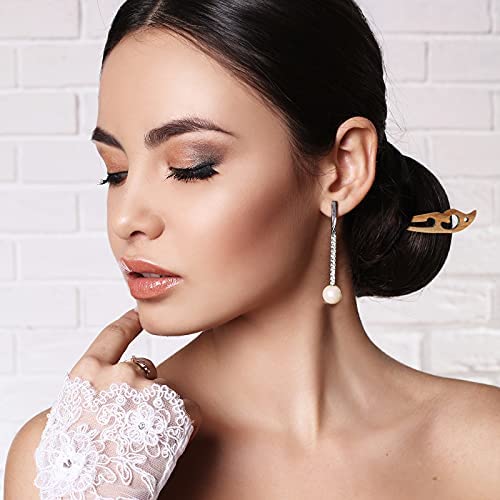 Chuangdi 8 Pieces Wooden Hair Sticks Japanese Hair Chopstick for Women Bun Maker, Chinese Chopstick Hairpin for Women Handmade Chignon Maker Accessories(Chic Pattern)