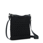 The Sak Lucia Crossbody Bag in Crochet, Convertible Purse with Adjustable Shoulder Strap - color: Black Cozy Weave