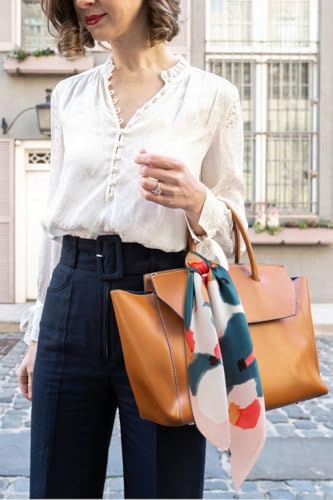 AIBFRID 27.5" Head Scarf for Women, Large Square Satin Hair Scarf Neck Silk Scarves Hair Wrap Bandanas For Sleeping - color: Style_08