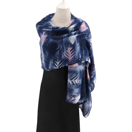 vimate Lightweight Scarf for Women Fashion Head Cover Hijab Cotton Voile Scarf Shawl Wrap for Spring Fall Winter Season - color: H2#.style 23