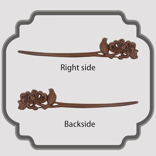 Traditional Chinese hair sticks, retro wooden hair pins, used for long hair accessories buns, Hanfu Dressing Accessories（Autumn's Chime: Frosted Chrysanthemum） - color: Autumn's Chime: Frosted Chrysanthemum