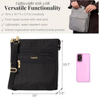 Baggallini womens Out and About Crossbody - color: Black W/ Gold Hardware