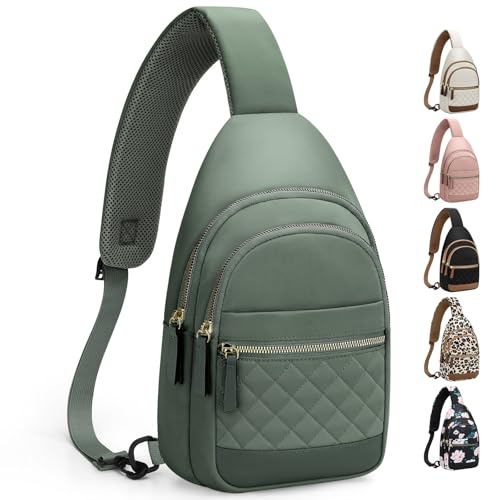 Capolo Sling Bag for Women Men Waterproof Crossbody Bags for Women Trendy Casual Fanny Pack with Convertible Shoulder Strap Chest Bag for Travel Hiking(Green, Medium) - color: Green, size: Medium