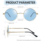 Joopin Retro Small Round Sunglasses Hippie Circle Sun Glasses Polarized UV400 Protection Metal Shades for Men Women - color: A04-golden Frame Tint Blue Lens
