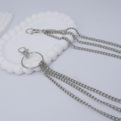 Layered Pants Chain keychain for Women Men Punk Wallet Chains Hiphop Jeans Keychain Halloween Jewelry - style: C-three layered chain