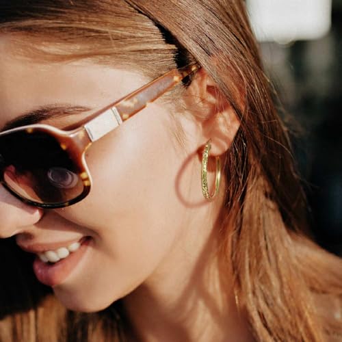 Verniflloga14K Gold Hoop Earrings Gold Earrings Women’s Hoop Earrings Jewelry Timeless Elegance 25 mm/ 30 mm - size: 25MM