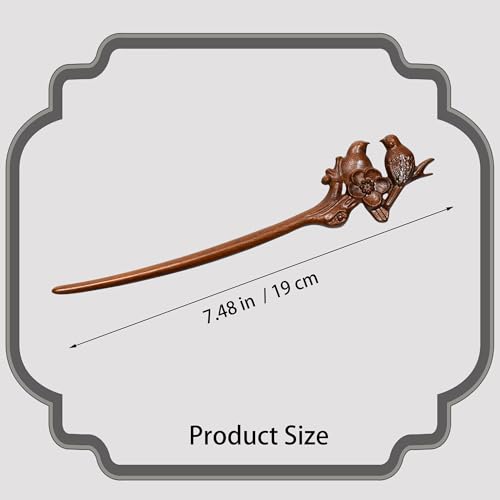 Traditional Chinese hair sticks, retro wooden hair pins, used for long hair accessories buns, Hanfu Dressing Accessories（Winter’s Harmony:Plum Duet） - color: Winter’s Harmony:Plum Duet