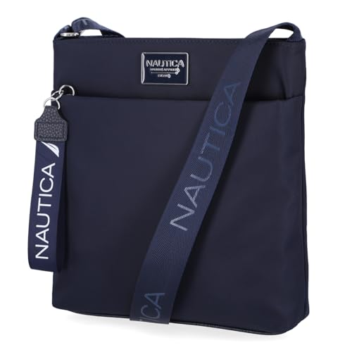 Nautica Diver Nylon Small Women's Crossbody Bag Purse with Adjustable Shoulder Strap - color: Indigo 2