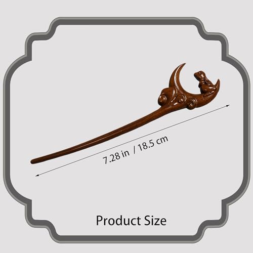 Traditional Chinese Hair Sticks, Retro Wooden Hair Pins, Used for Long Hair Accessories Buns, Hanfu Dressing Accessories（Rabbit for Mid-autumn Festival) - color: Rabbit for Mid-autumn Festival