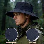 Sun Hat for Men Women UV Protection Wide Brim Fishing Hats Breathable UPF 50+ Boonie Bucket Hats Beach Safari Hiking Garden - color: 1 Pack Navy-1