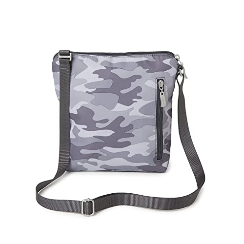 Baggallini Pocket Crossbody Bags for Women 8x8 Small Lightweight Durable Water-resistant Travel Purse W/Rfid - color: Dark Gray Camo