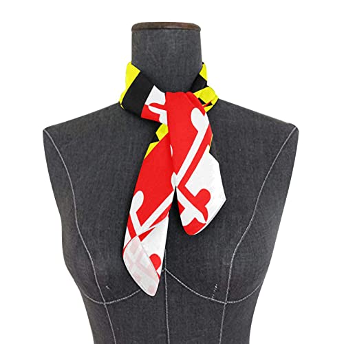 Women's Fashion Silk Scarf Square Satin Headscarf Neck Scarf Head Hair Wraps - color: Maryland Flag