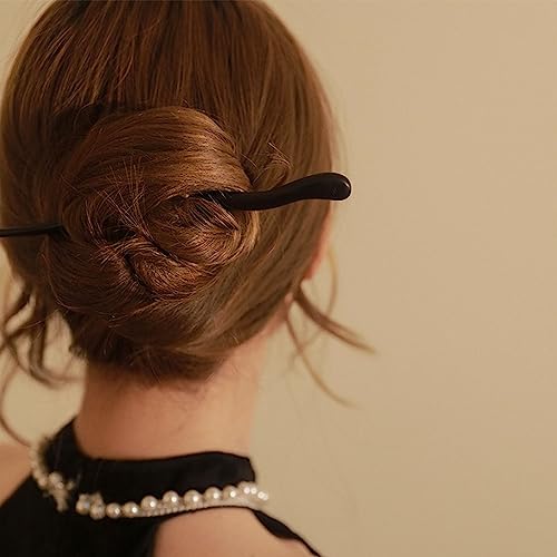 4 Pieces Of Sandalwood Hairpin, Ball Head Simple Spring Plate Hairpin, Retro Handmade Wooden Hair Stick Long Hair Sandalwood Hair Bun Ladies Hair Accessories