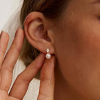 Hayopi Pearl Earrings for Women - Dainty Gold Dangle Drop Earrings, 14k Gold Plated Cute Bow Design, Hypoallergenic Pearl Studs, Wedding Jewelry Gifts - color: GOLD-Small CZ Drop pearl