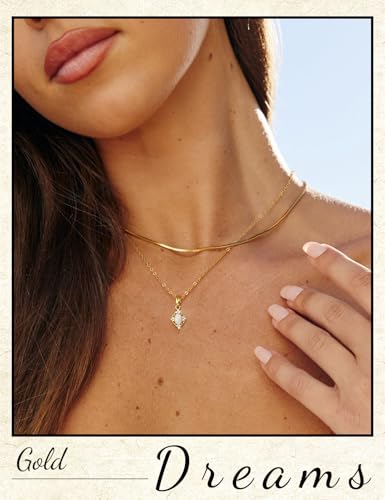 Opal Pendant Necklace for Women - Dainty 14k Gold Plated Jewelry Necklaces, Perfect Valentine's Day/Mother's Day Gift for Her, Mom, Girlfriend, Daughter - color: Vintage Small Opal-GD