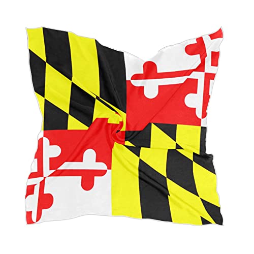 Women's Fashion Silk Scarf Square Satin Headscarf Neck Scarf Head Hair Wraps - color: Maryland Flag
