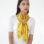 4 Pc Set Large 35 x 35 inches Satin Square Scarves Neck Hair Head Scarf Bundle - color: Set W7