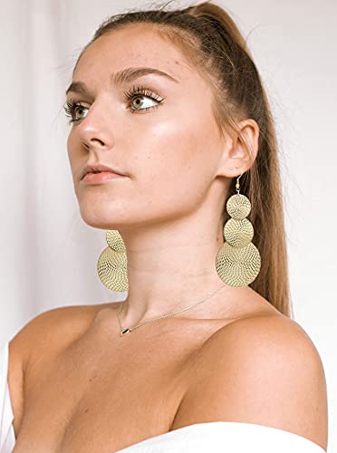 16 Pairs Drop Dangle earrings for Women Fashion Jewelry Dangly Wholesale Earrings Vintage Boho Bohemian Earrings Set - color: gold