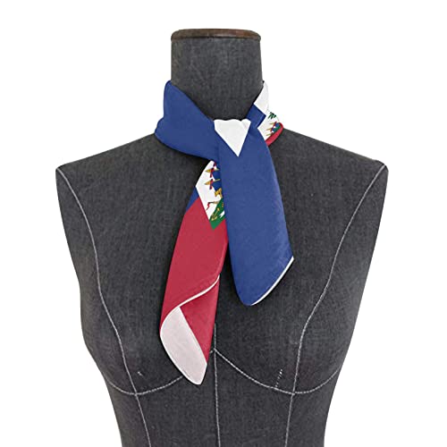 Women's Fashion Silk Scarf Square Satin Headscarf Neck Scarf Head Hair Wraps - color: Haitian