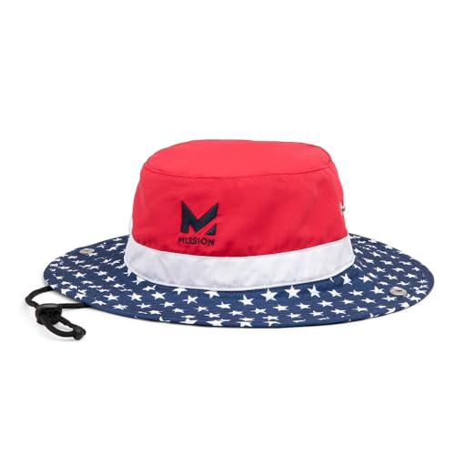 MISSION Cooling Bucket Hat - Unisex Wide-Brim Hat for Men & Women - Lightweight, Foldable & Durable - Cools Up to 2 Hours - color: Stars & Stripes
