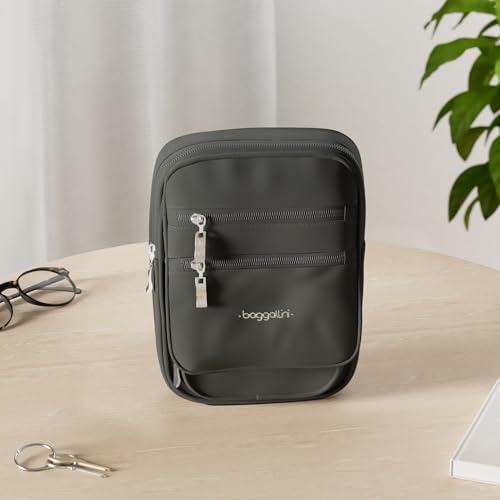 Baggallini Journey Crossbody Bags for Women 9x6 Small Lightweight Travel Handbag W/RFID - color: Charcoal