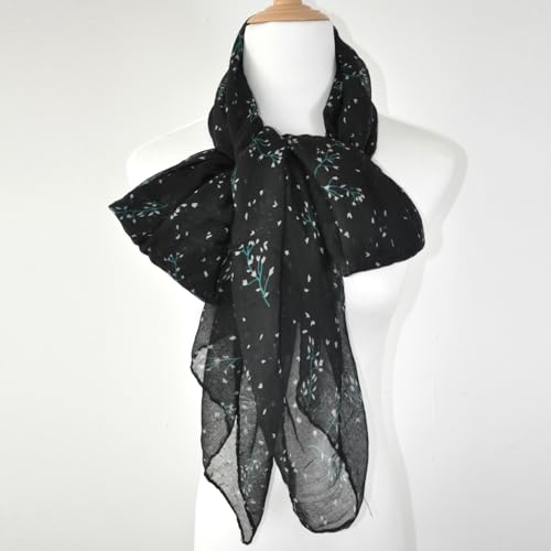 Lightweight Boho Scarf for Women Spring Summer Floral Printed Scarves Fashion Shawl Wrap - color: F09