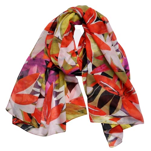 Lightweight Boho Scarf for Women Spring Summer Floral Printed Scarves Fashion Shawl Wrap - color: Color-f02