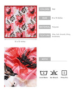 AWAYTR 35” Satin Head Scarf for Women Like Silk Scarf Hair Bandanas Women Large Square Neck Scarf Headscarf Head Wrap - color: Red