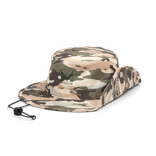 MISSION Cooling Bucket Hat - Unisex Wide-Brim Hat for Men & Women - Lightweight, Foldable & Durable - Cools Up to 2 Hours - color: Classic Camo Safari