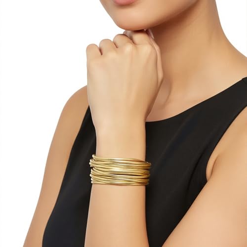 Edoneery Leather Wrap Bracelet for Women, Boho Handmade Multi-Layer Cuff with Crystal Beads Heart, Stackable Bangle Western Jewelry Gift - style: String Leather(Gold)