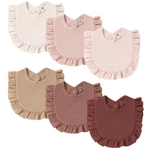 MairMore Baby Muslin Bibs Bandana Drool Bibs for Unisex Boys & Girls, Soft and Absorbent Cotton Teething Drooling Bib Set for Newborn Toddler - color: Maroon