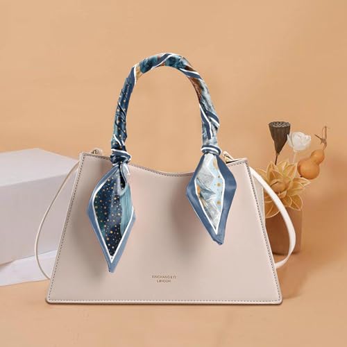 Hair Head Scarf Silk Feeling Long Satin Neck Satin Scarves for Handbag Cute Aesthetic Decoration Women Girls 59 * 6.7” - color: Y14-mountains