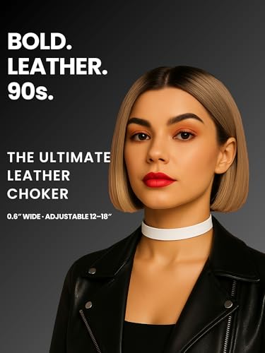 3-Pack Chokers — Velvet (1.5") + Leather (0.6") + Heart Pendant, Adjustable 12–18", Stainless Steel Hardware, 90s/Goth Layering Set — Black | Red | Green | White - color: White