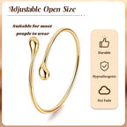 18K Gold Plated Cuff Bracelets for Women Open Adjustable Gold Cuff Bangle Bracelets Thick Hammered Wrist Cuff Bracelets Thin Minimalist Gold Cuff Bracelet - style: 18K Gold-F
