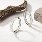 Chunky Gold Silver Hoop Earrings for Women Wide Flat Huggie Hoops Dangle Earrings Big Large Punk Smooth Surface Statement Earrings Fashion Jewelry - color: A Silver