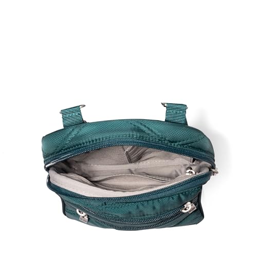 Baggallini Journey Crossbody Bags for Women 9x6 Small Lightweight Travel Handbag W/RFID - color: Emerald Quilt