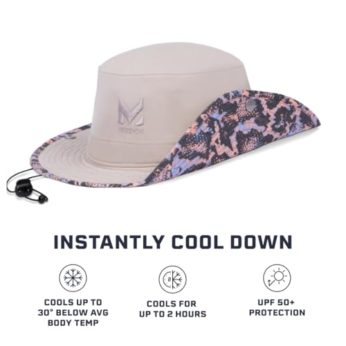 MISSION Cooling Bucket Hat - Unisex Wide-Brim Hat for Men & Women - Lightweight, Foldable & Durable - Cools Up to 2 Hours - color: Reptilia Punch