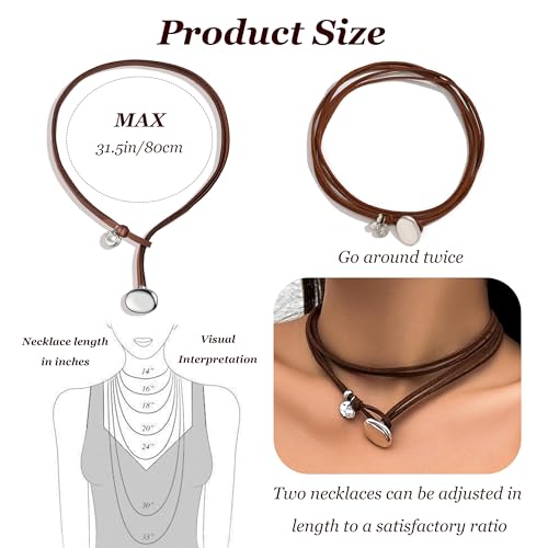Harry and Henry Boho Necklaces for Women Western Jewelry Suede Choker Long Layered Necklaces Cowgirl Necklace Country Concert Jewelry for Women - color: D:Boho Choker Necklace