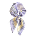 FEIBOON 100% Pure Mulberry Silk Scarfs 26"x26" Square Scarf Women Neckerchief Headscarf hair scarf bandana Gift Packed - color: Purple Flowers