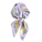 FEIBOON 100% Pure Mulberry Silk Scarfs 26"x26" Square Scarf Women Neckerchief Headscarf hair scarf bandana Gift Packed - color: Purple Flowers